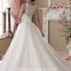 2017 Modest A-Line Bateau Sleeveless Embroidery Court Train Tulle Wedding Dresses - dressosity.com