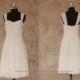 Simple Chiffon Cap Sleeves Garden/Beach Wedding Dress Tea Length