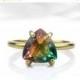SUMMER SALE - Trillion ring,gold ring,tourmaline ring,birthstone ring,watermelon ring,gemstone ring,14k gold ring,stacking ring