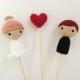 Cake Toppers - Bride and Groom Wedding Cake Topper - Cake Topper - Wedding Cake Toppers - Crochet Cake Topper