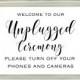 Unplugged Ceremony Sign, 8x10 Unplugged Wedding Sign, Printable Wedding Sign, wedding decor