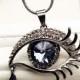 Blue Crystal Eye With Eye Drop Necklace