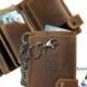 Biker Wallet with Chain Brown Leather