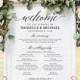 Wedding program Sign, Welcome Wedding Sign, Program Sign, Wedding Sign, Wedding Poster, Template, DIY, PDF Instant Download 