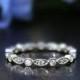 0.36 ct.tw Art Deco Eternity Band Ring-Brilliant Cut Diamond Simulants-Wedding Ring-Marquise&Hexagon Shaped-Solid Sterling Silver [6216]