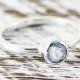 Moonstone Engagement Ring White Gold Womens Delicate Jewelry