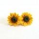 Sunflower Stud Earrings, Summer Flower, Flower Earrings, Summer Jewelry. Yellow Flower Earrings, Tiny sunflower earrings