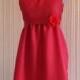 Red dress with rose detail - Bridesmaid / Formal / Prom / Party / Evening / Holiday dress