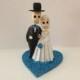 Turquoise Blue Till Death Do Us Part Dia De Los Muertos Cake Topper - Halloween, Wedding, Engagment Party, Day of the Dead