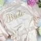 Bride Robe - Wedding Day Robe - Glitter Bridal Robe - Bride Satin  - Lingerie Shower Gift - Bridesmaid Robe -Blush Robe- Maid of Honor Robe