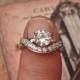Vintage 925 Sterling Silver and CZ Wedding Ring Set