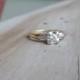 Art Deco Two Tone Diamond Engagement Ring 14k Ladies round solitaire 1940s 1950s mid century retro