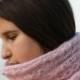 Scarf Knit Mohair Light Pink,  Chunky Knit Snood Scarf Gift Girlfriend Gift Mom Sister Wife Knit Tube Scarf Knit Cowl Scarf Winter Teen Fall