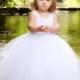 White Flower Girl Dress  Tulle Dress Wedding Dress Birthday Dress Toddler Tutu Dress 1t 2t 3t 4t 5t