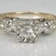 Vintage Diamond Engagement Ring - Three Stone - 0.15 Carats