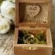 Personalized Wedding Rustic Ring Bearer Box Ring Pillow Box Rustic Vintage Wooden Ring Bearer Box