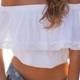 Relipop Women's Short Sleeve Shirt Strapless Blouses Off Shoulder Tops - Ussalezin