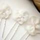 Ivory bridal hair pins, summer wedding hairpins, bridesmaids hair or prom hair (Florence), floral hair accessories by Blue Lily Magnolia