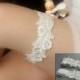 Ivory Lace Wedding Garter SET, Ivory Bridal Garter Set, Wedding Garters, Toss Garter, Simple Lace Garter, Vintage Wedding - "Charleigh"