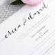 Wedding Invitation, Crosshatch, Romantic, Rustic, Calligraphy, Simple Wedding Invite - Flowing Script Wedding Invitations