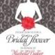 SALE BRIDAL SHOWER Invitation - Pick any Color Combination or Bouquet Color - Bride Silhouette  - Silver Pink Gray Bridal Shower Color Schem