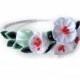 Flower headband with white fabric flowers.  Apple blossom Flowers Headband Wedding accessories Bridal headpiece Bridal hair