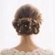 Pearl hair pin, Bridal Hair pin, Golden hair pins, Wedding hair accessories, Flower hair pins, Pearl bead hair pin, Pearl bobby pins