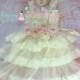 Flower girls dress- Embellished Ivory ruffle Lace dress set, Ivory Dress,baptism,baby dress, Birthday dress, Rustic wedding, Burlap dress