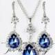 blue bridal earrings, navy bridesmaid, blue jewelry, blue drop earrings, navy blue earrings, royal blue earring, sapphire earring, dark blue