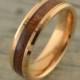 NEW! Rose Gold with Hawaiian Koa wood Inlay-Men's Wedding Band-Wood Inlay-Tungsten Ring-Wedding Ring-Anniversary Ring-Hawaiian Theme-6MM