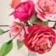 Sweet Pink Flower Arrangement, pink and salmon Paper Flowers, Wedding Bouquet