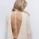 Open Back Knitted Sweater - Cotton Off the Shoulder Sweater -  Boho Sweater - Woman Off Shoulder Sweater - Long Sleeve ROY Sweater