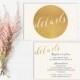 Modern Wedding Detail Card Printable, Gold Wedding Detail Insert, PDF, Gold Detail Card, Gold Glitter, Wedding Invitation, Circle, DIY