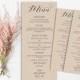Rustic Wedding Menu, Printable Wedding Menu, Kraft Wedding Menu, Template, Digital Wedding menu,PDF, Vintage, DIY, Reception Menu, Rustic