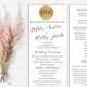 Gold Wedding Ceremony Program, Ceremony Program Printable, Template, Wedding Party, Glitter, Metallic, Wedding program PDF, Digital, DIY