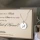 Sister Maid of Honor Gift - Will you be my l maid of honor - I couldn't be a bride without my sister by my side Sterling Silver necklace MOH