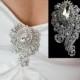 Art Nouveau Wedding Brooch, Pearl Bridal Broach, Bridal Dress Jewelry, Bustier Broach, Swarovski Crystal Wedding Jewelry Gift, INGGRID