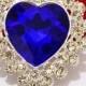 Brooch / Rhinestone Brooch / Blue Brooch / Heart Brooch / Brooch Bouquet / Bridal Bouquet / Diamond Brooch / Wedding Bouquet / DIY Wedding