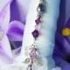 Purple Wedding Bouquet Charm Amethyst Swarovski Crystal and Pearl Angel