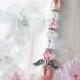 Pink Wedding Bouquet Charm Swarovski Crystal and Pearl Angel Bridal Bouquet Charm