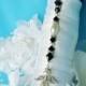Black and White Wedding Bouquet Charm Swarovski Crystal Angel Bridal Bouquet Charm