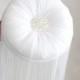 Wedding Ring Pillow, Ring Bearer Pillow, ring cushion with tassel,white ring bearer pillow,round ring pillow