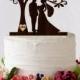 Tree Wedding Cake Topper Personalized Monogram Cake Topper Wooden Rustic Cake Silhouette Cake Topper topper