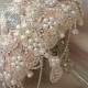 PALE BLUSH PINK Bridal brooch Bouquet - Deposit for a Custom Blush Pink Jeweled Wedding Bouquet, Jeweled Bouquet, Brooch