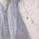 2016 Light Gray Bridesmaid Dress Short, Mesh V Neck Wedding Dress, Silver Flower Prom Dress, A Line Formal Dress Tea Length (S151)