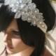 Crystal bridal headband ribbon statement hairpiece bride