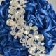 Wedding Bouquet, Blue White and Silver Wedding Brooch Bouquet, Royal Blue Bridal Bouquet, Jewelry Bouquet, Broach Bouquet, Crystal bouquet