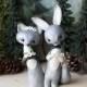 Silver Fox and Grey Hare Wedding Cake Topper by Bonjour Poupette