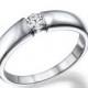 Unique Engagement Ring, 14K White Gold Ring, Diamond Ring, Solitaire Engagement Ring, 0.20 CT Diamond Ring Vintage
