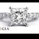 1.92 CT Princess Diamond Ring, 14K White Gold Ring, Diamond Engagement Ring, GIA Diamond, Unique Engagement Ring